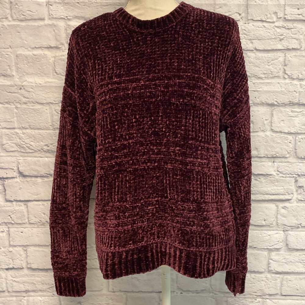 LA Hearts Chenille Burgundy Sweater Sz S